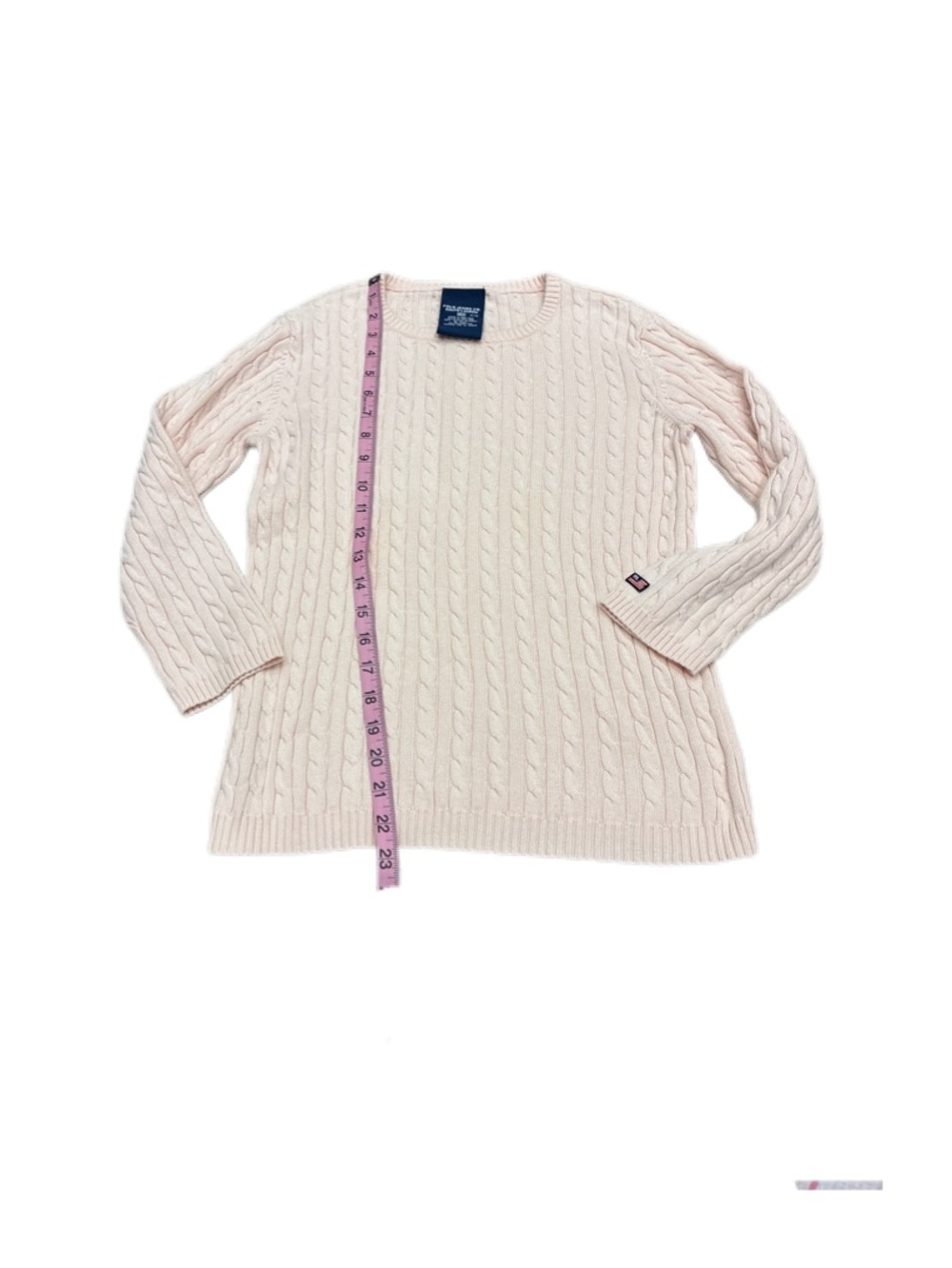 Polo jeans co Ralph Lauren Light Pink Cable Knit Crewneck Sweater